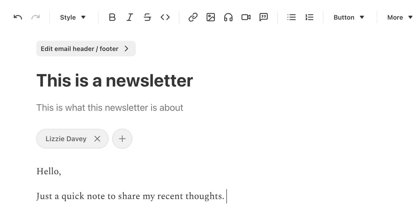 substack editor