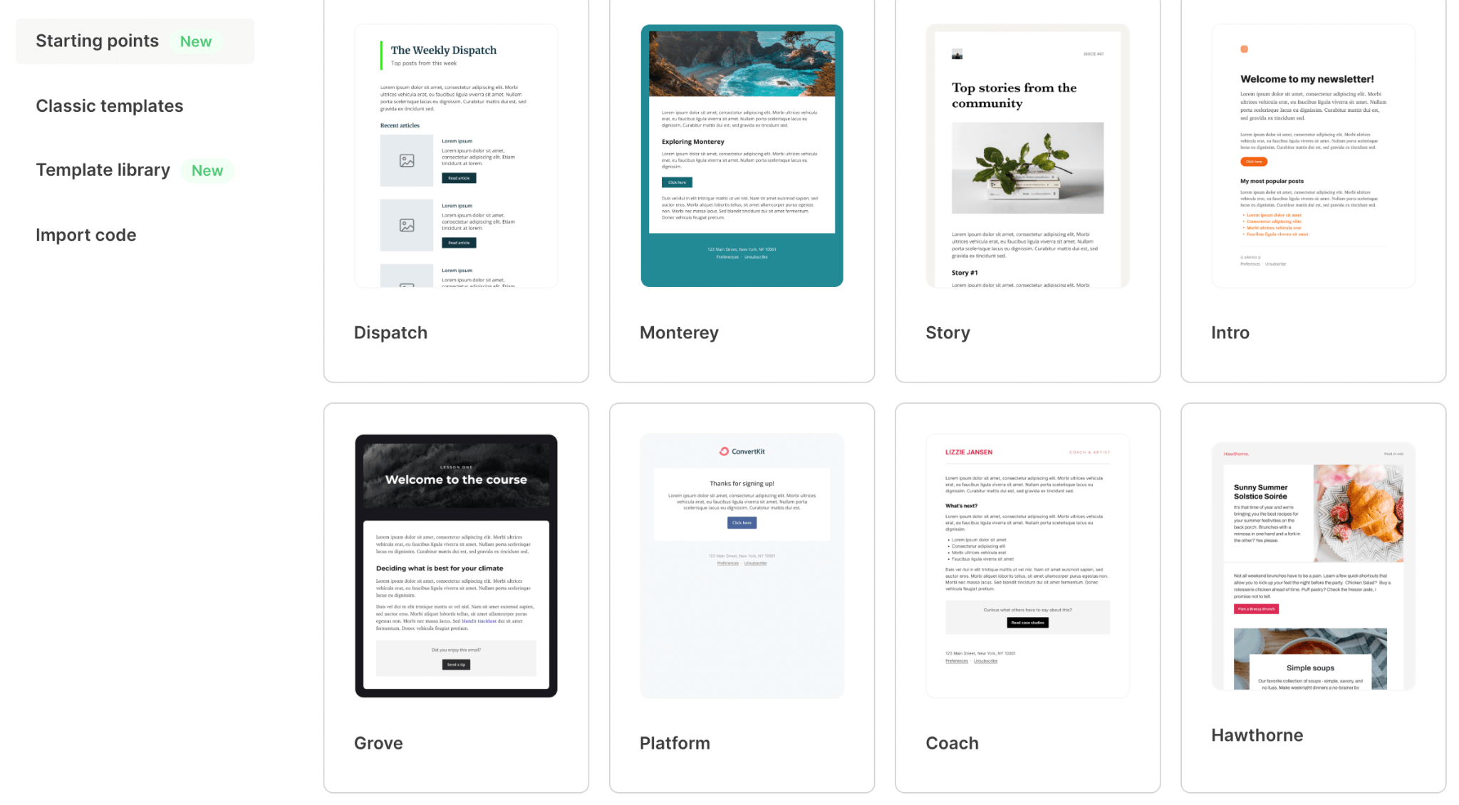 kit email templates 
