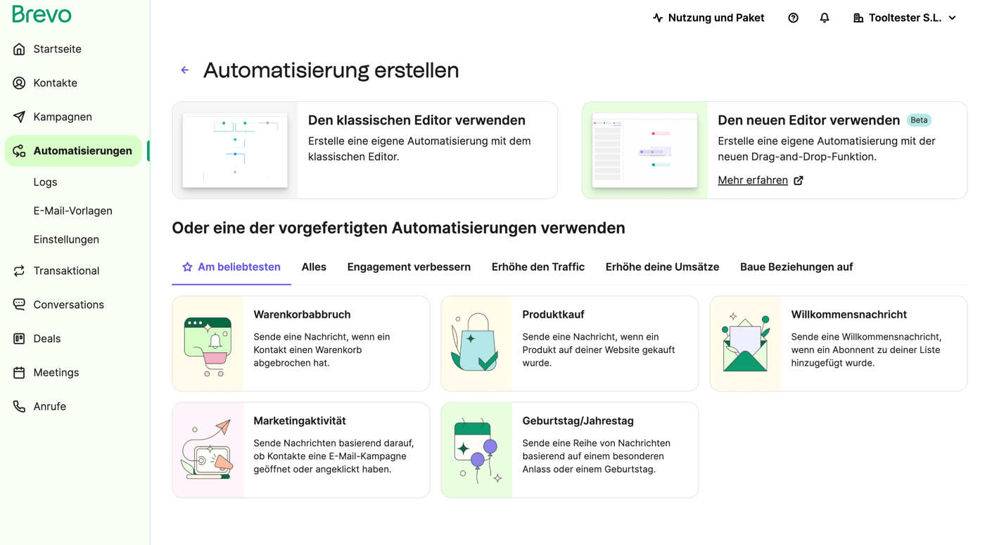 brevo automatisierungen