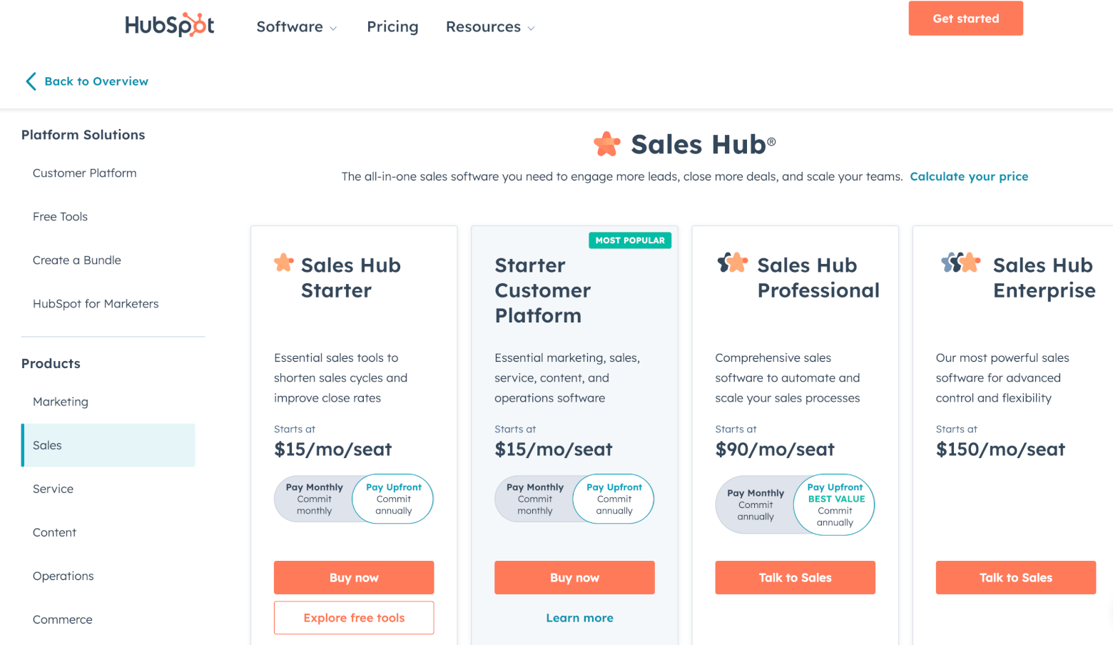 hubspot sales plans
