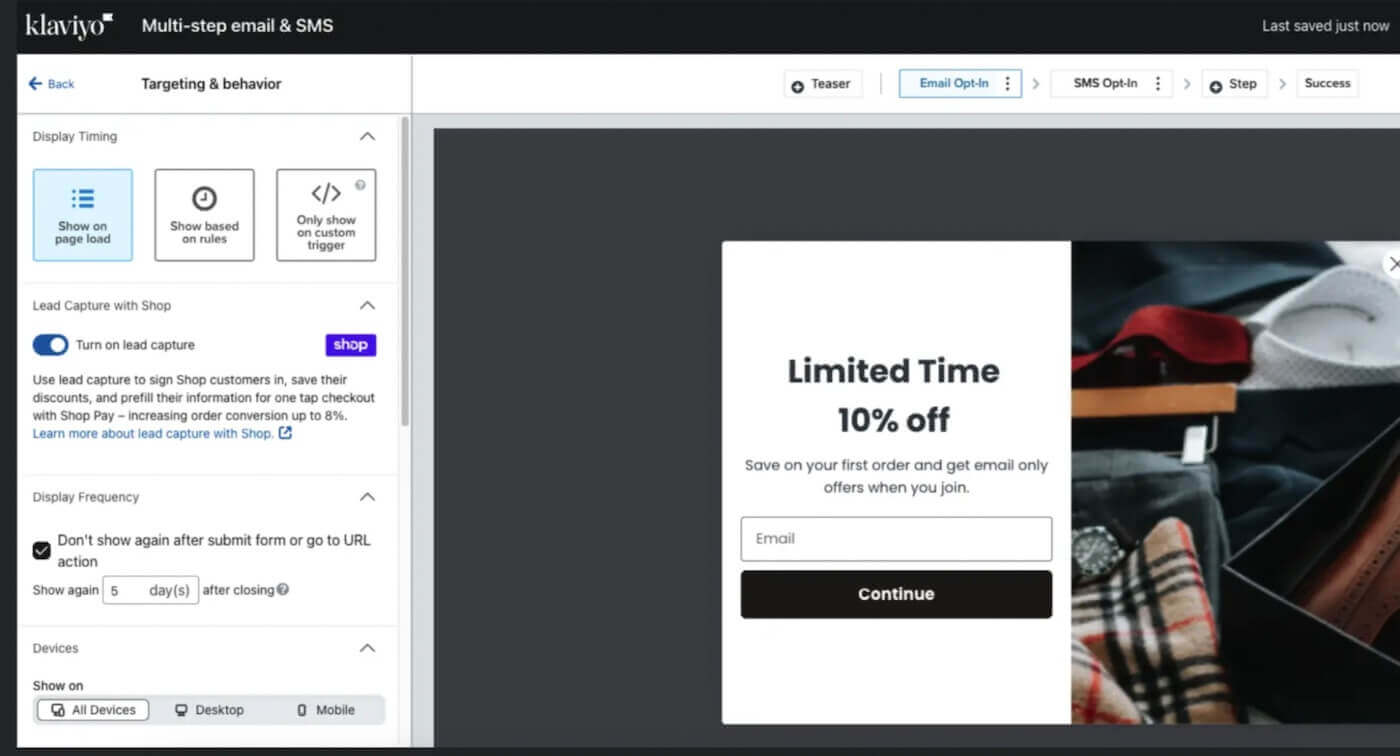 klaviyo form editor
