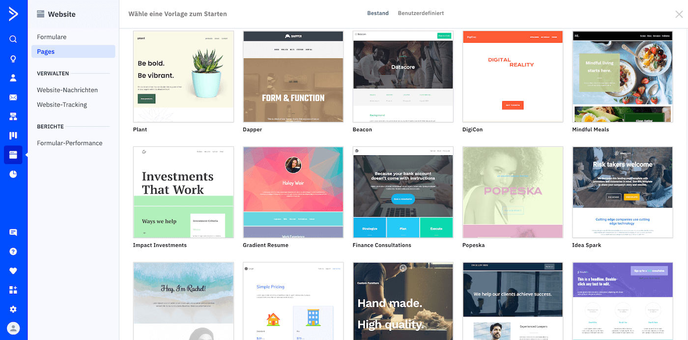 activecampaign landingpage vorlagen
