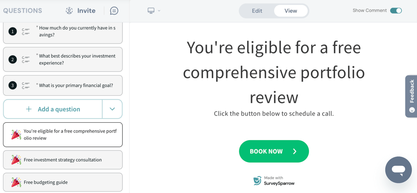 Adding quiz results pages in SurveySparrow