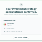 Appointment booking page in Fillout quiz