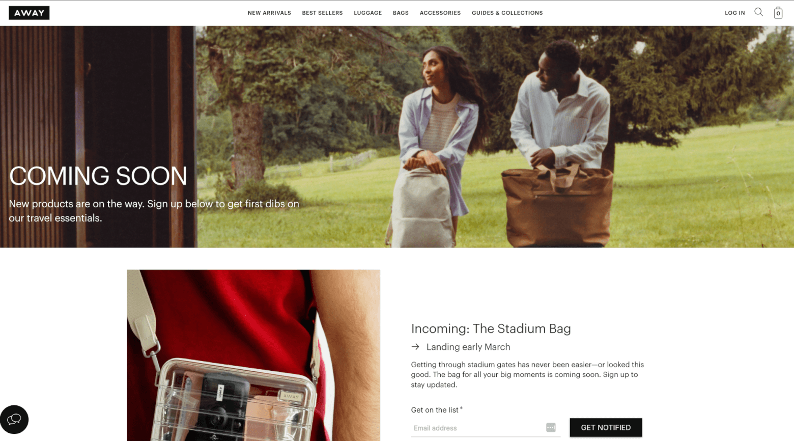 Away Travel coming soon landing page
