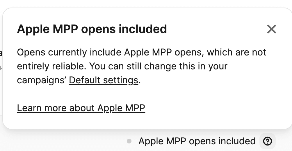 brevo - apple mpp opens included by default