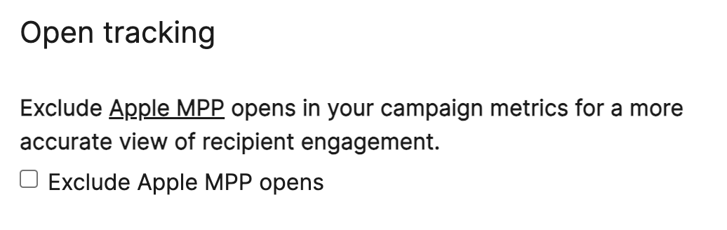 brevo - exclude apple mpp checkbox
