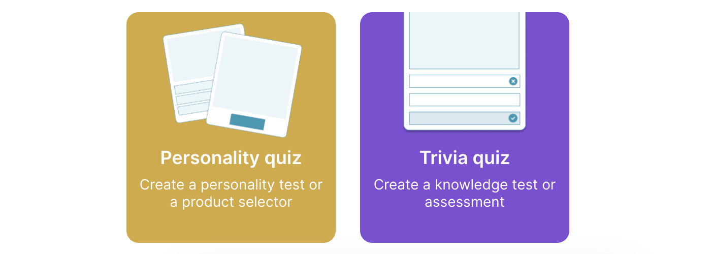 Choosing a quiz type in Opinion Stage