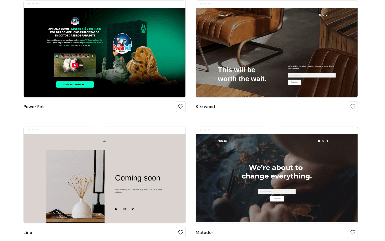 hostinger landing page templates
