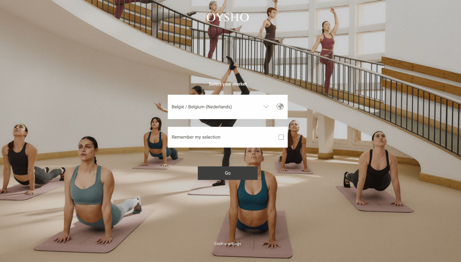 Oysho splash page