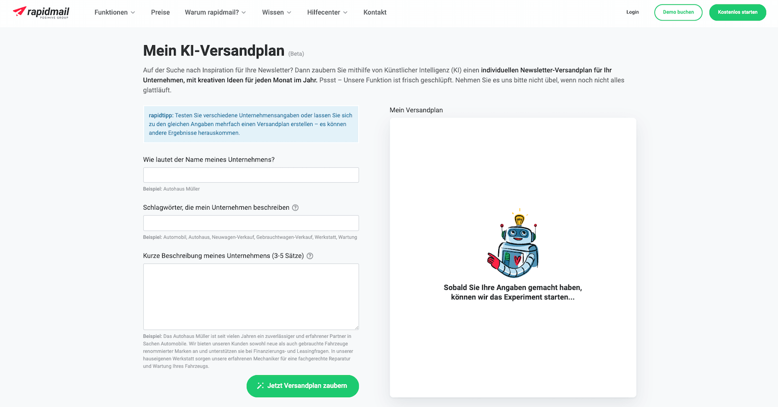 rapidmail ki versandplaner