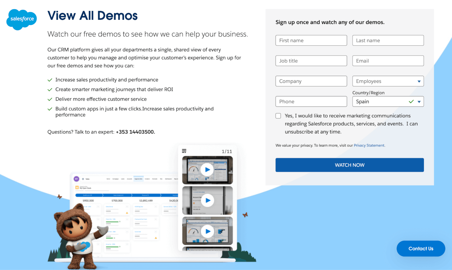 Salesforce lead gen landing page