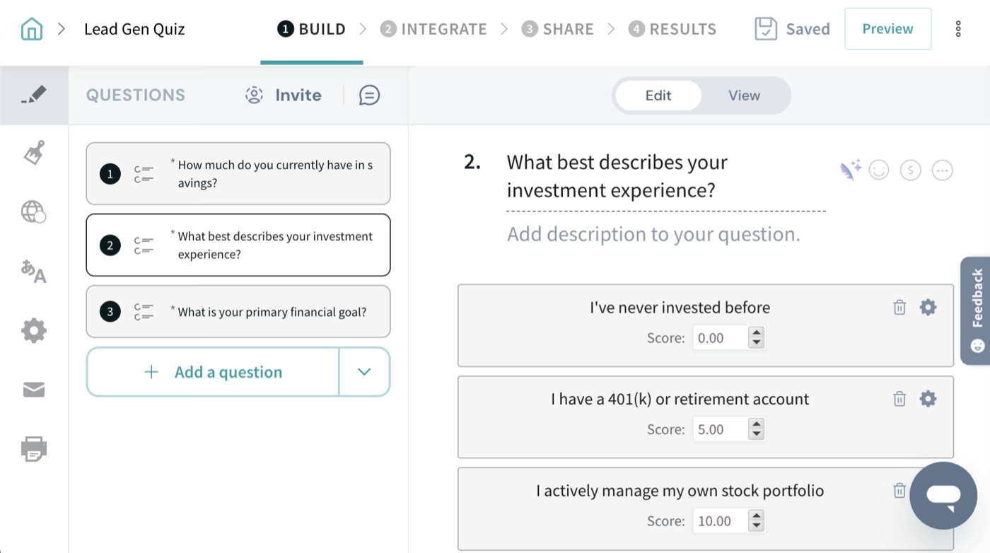 Setting up quiz questions in SurveySparrow