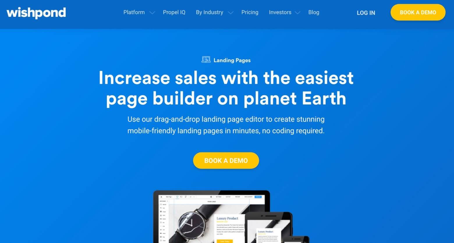 Wishpond landing page builder