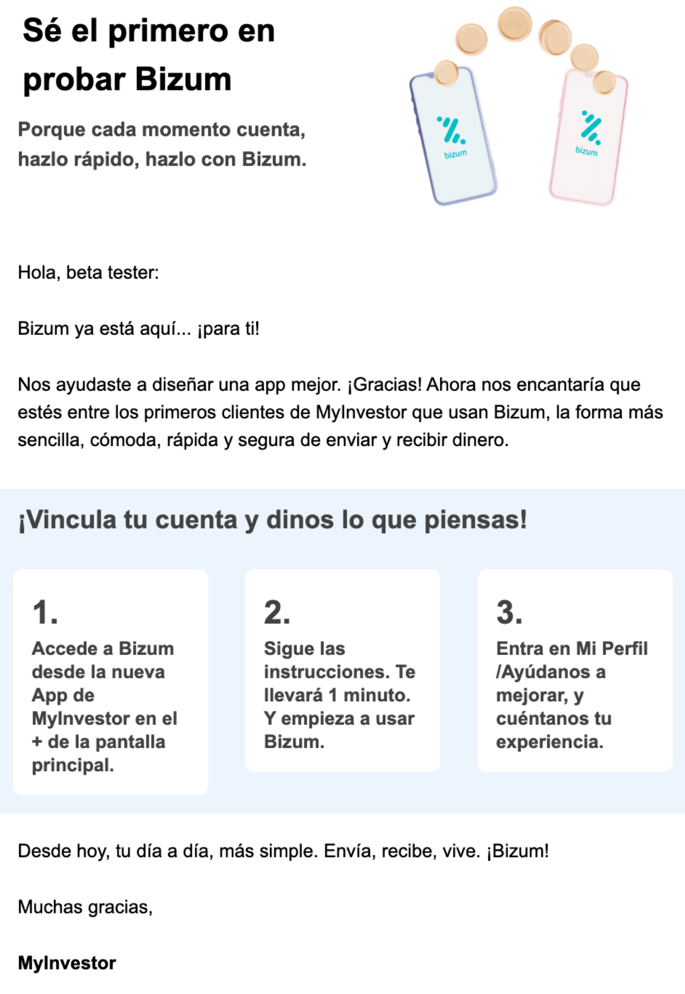 Email de invitación a un servicio