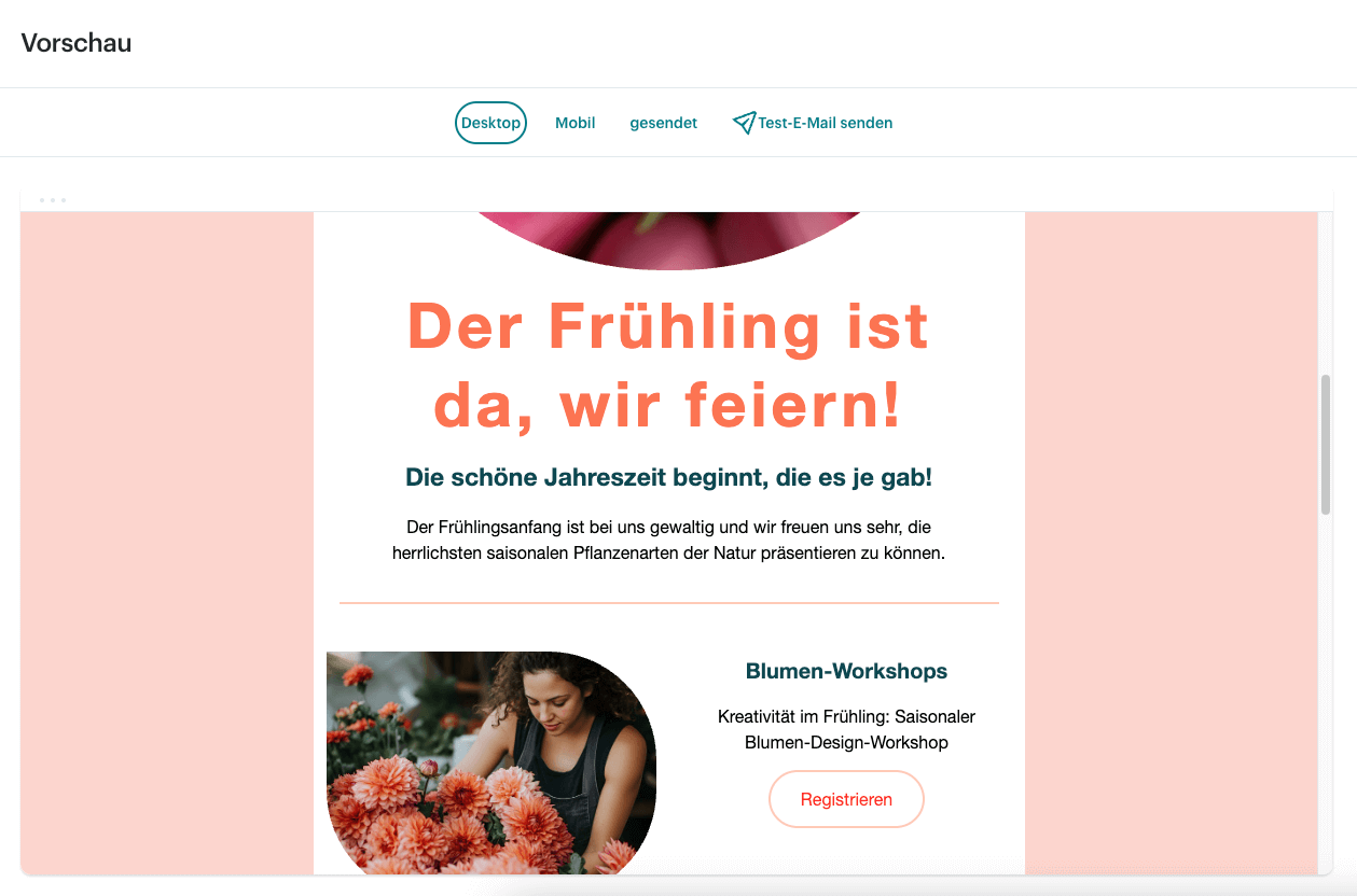 mailchimp email vorschau funktion