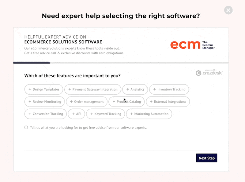 The Ecomm Manager's squeeze page