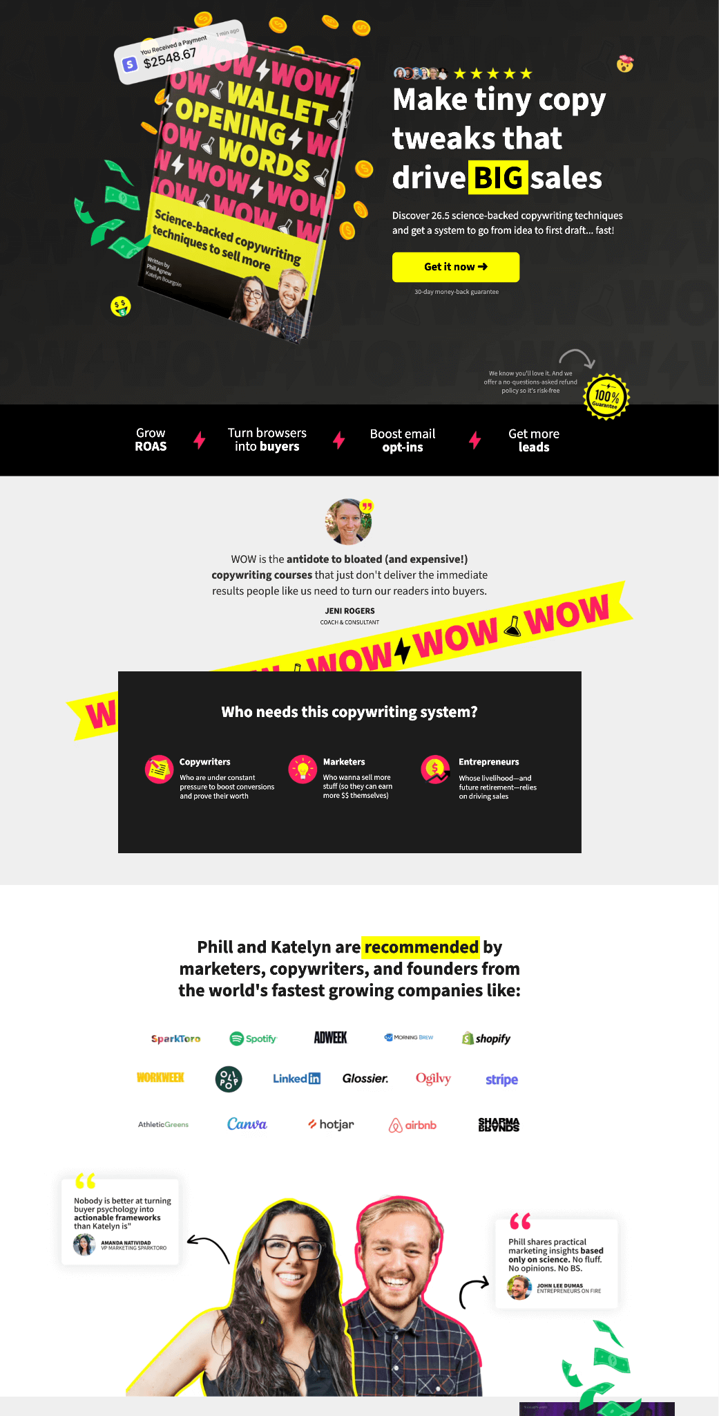 Wallet Opening Words landing page