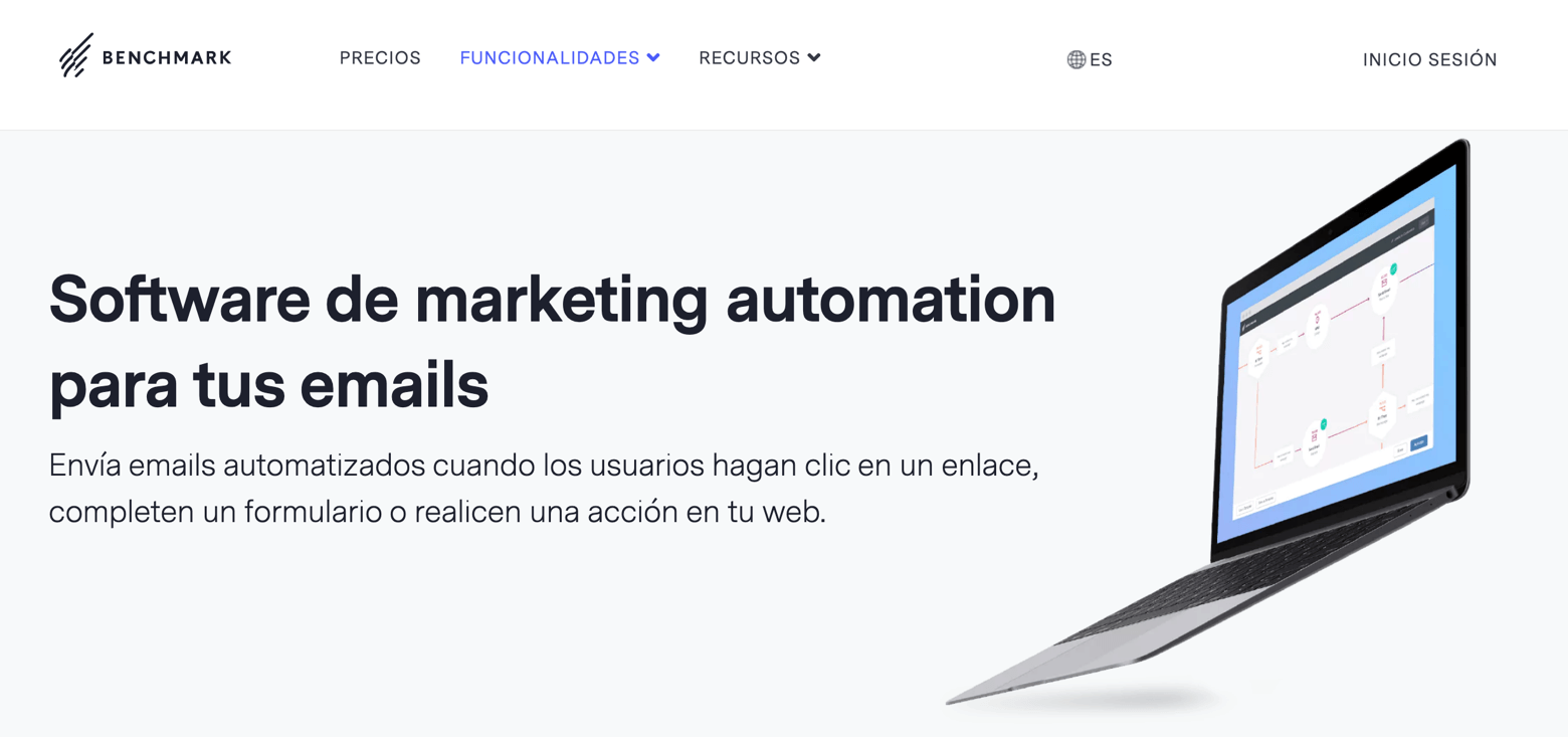 Automatizaciones de email marketing de Benchmark