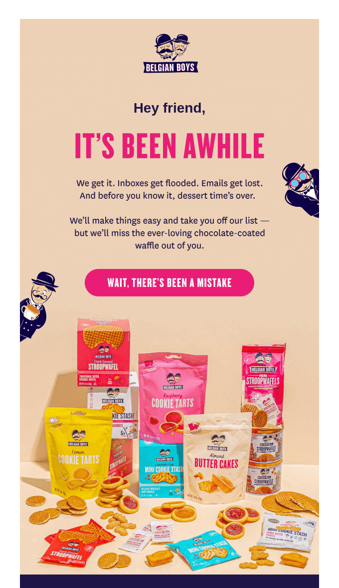 Belgian Boys re-engagement email 
