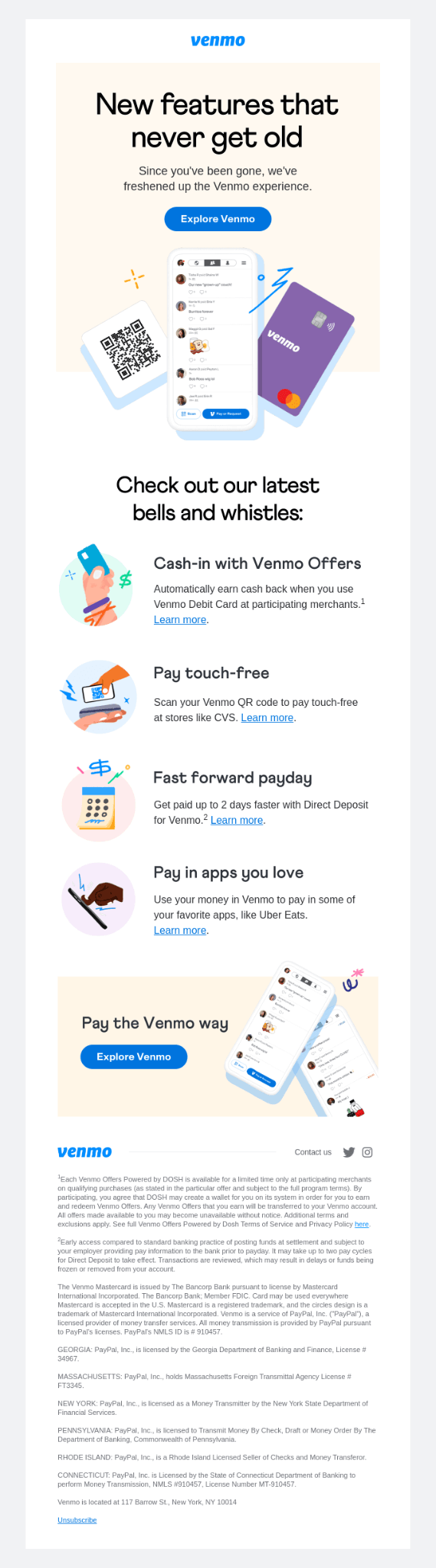 Venmo re-engagement email