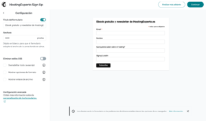 El creador de formularios de Mailchimp