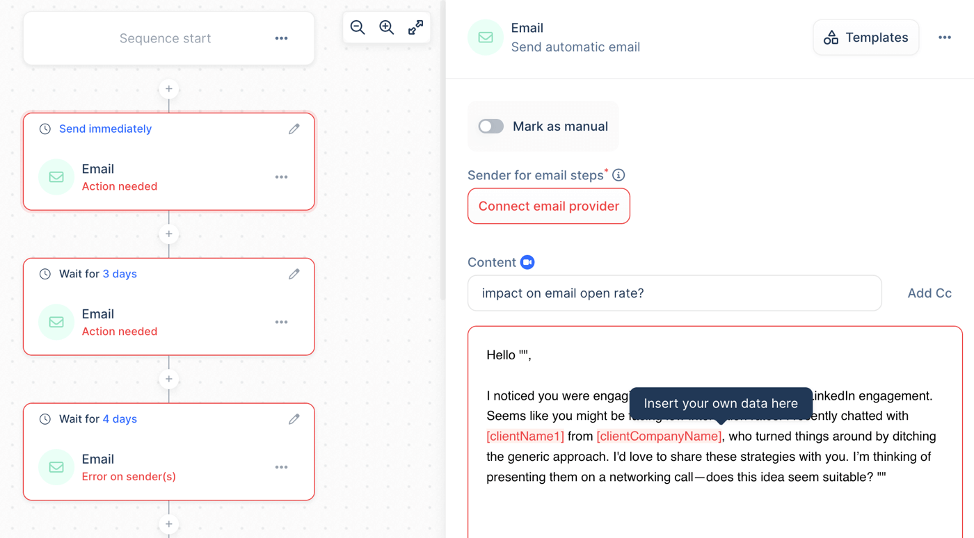 Lemlist email sequence builder
