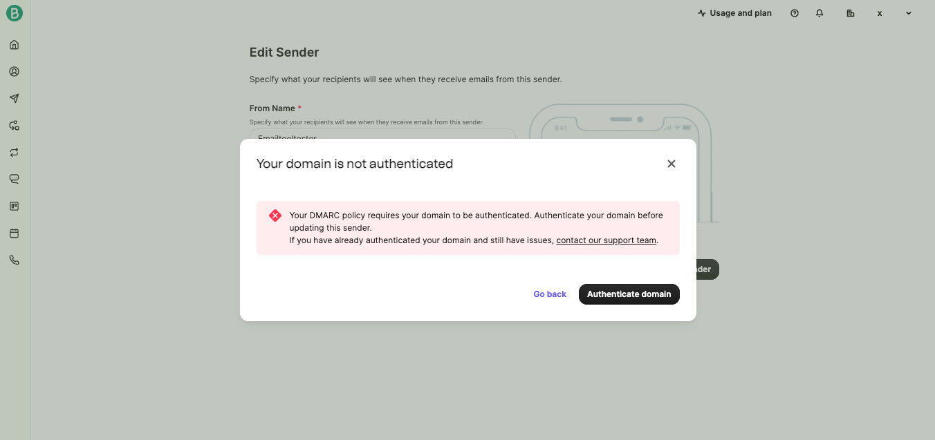 brevo authentication