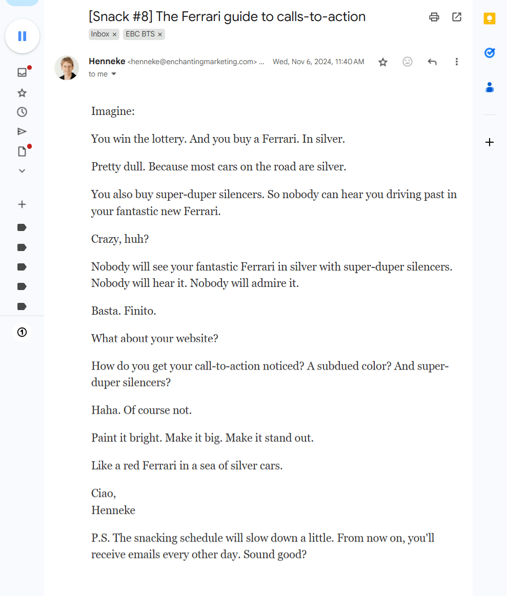 relatable story email