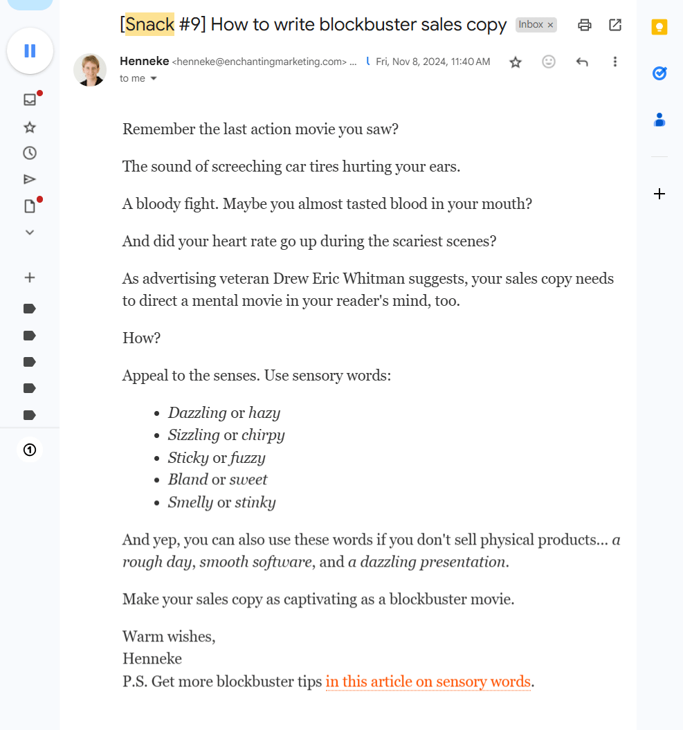 snappy short email