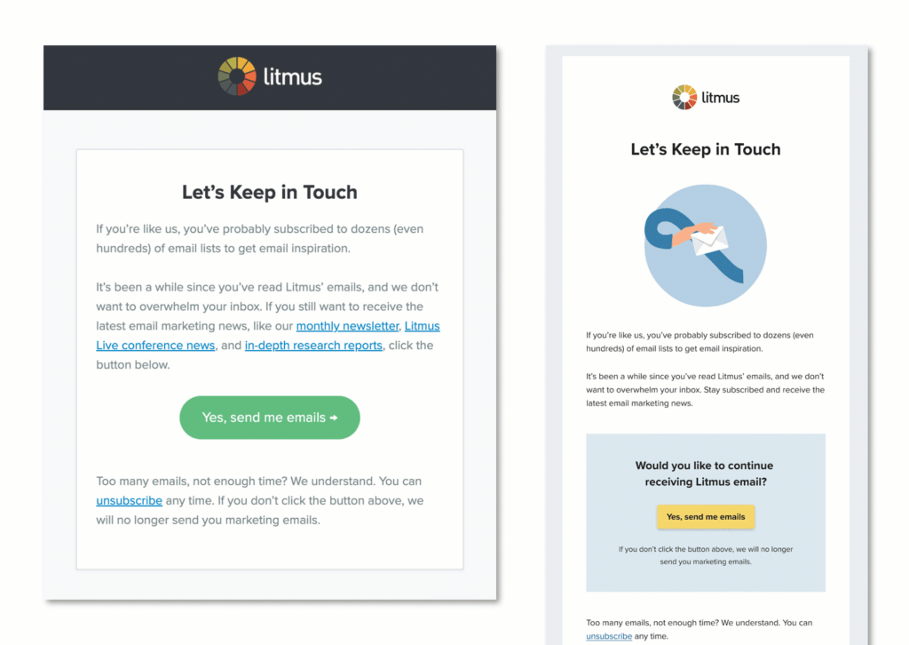 Newsletter A/B test von Constant Contact