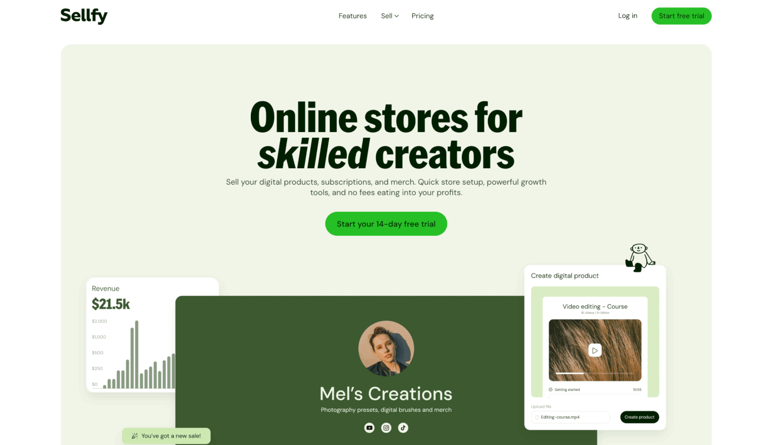 sellfy homepage