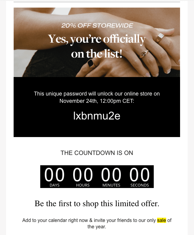 newsletter beispiel bruna the label für exklusive rabatt aktion