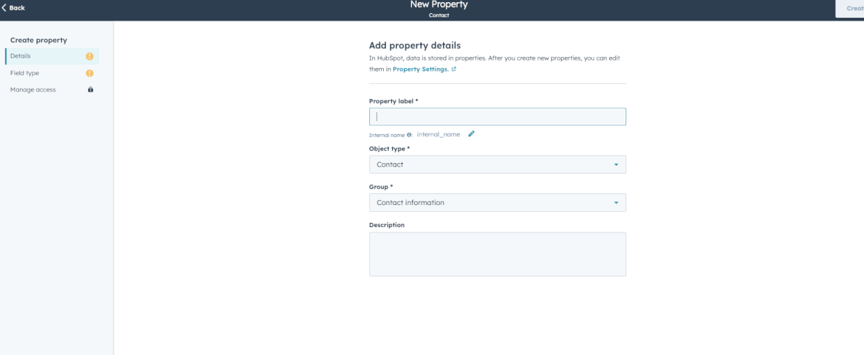 Hubspot tutorial adding properties