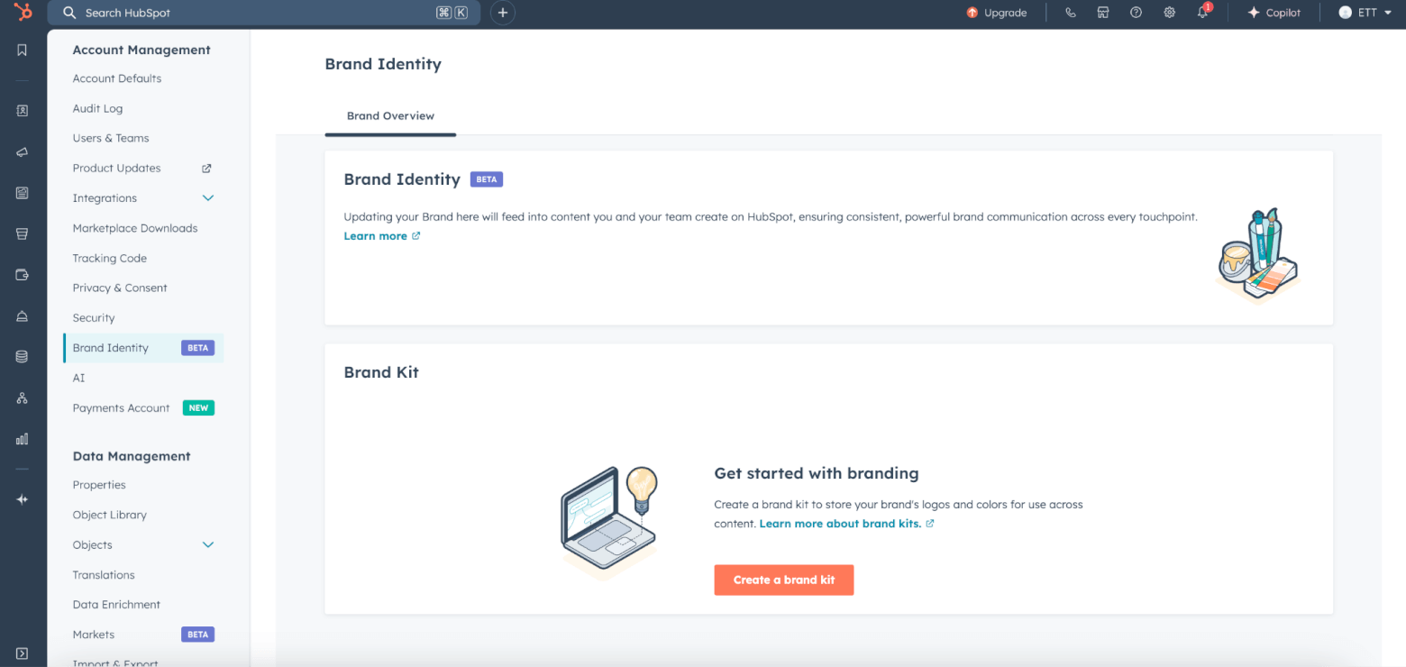 hubspot tutorial brand identity