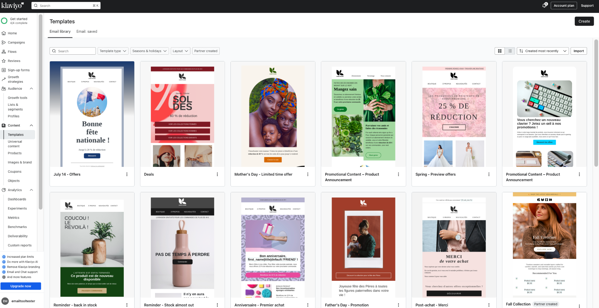 Klaviyo vs MailerLite email templates