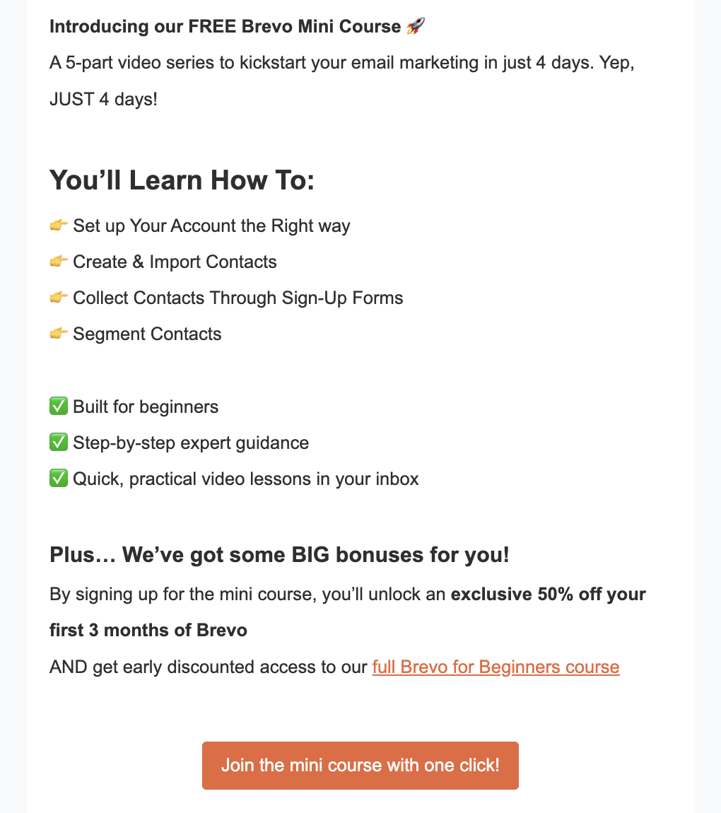 Gratis Brevo E-Mail-Marketing-Kurs von EmailTooltester
