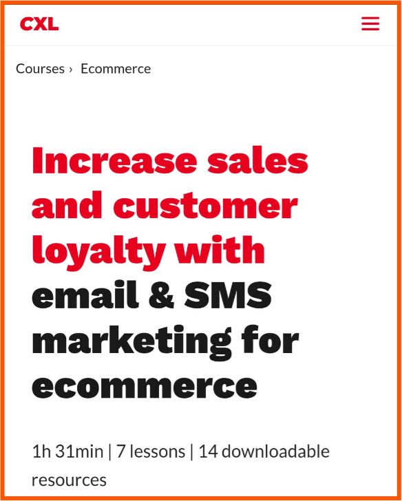 Ecommerce Email Marketing - CXL 