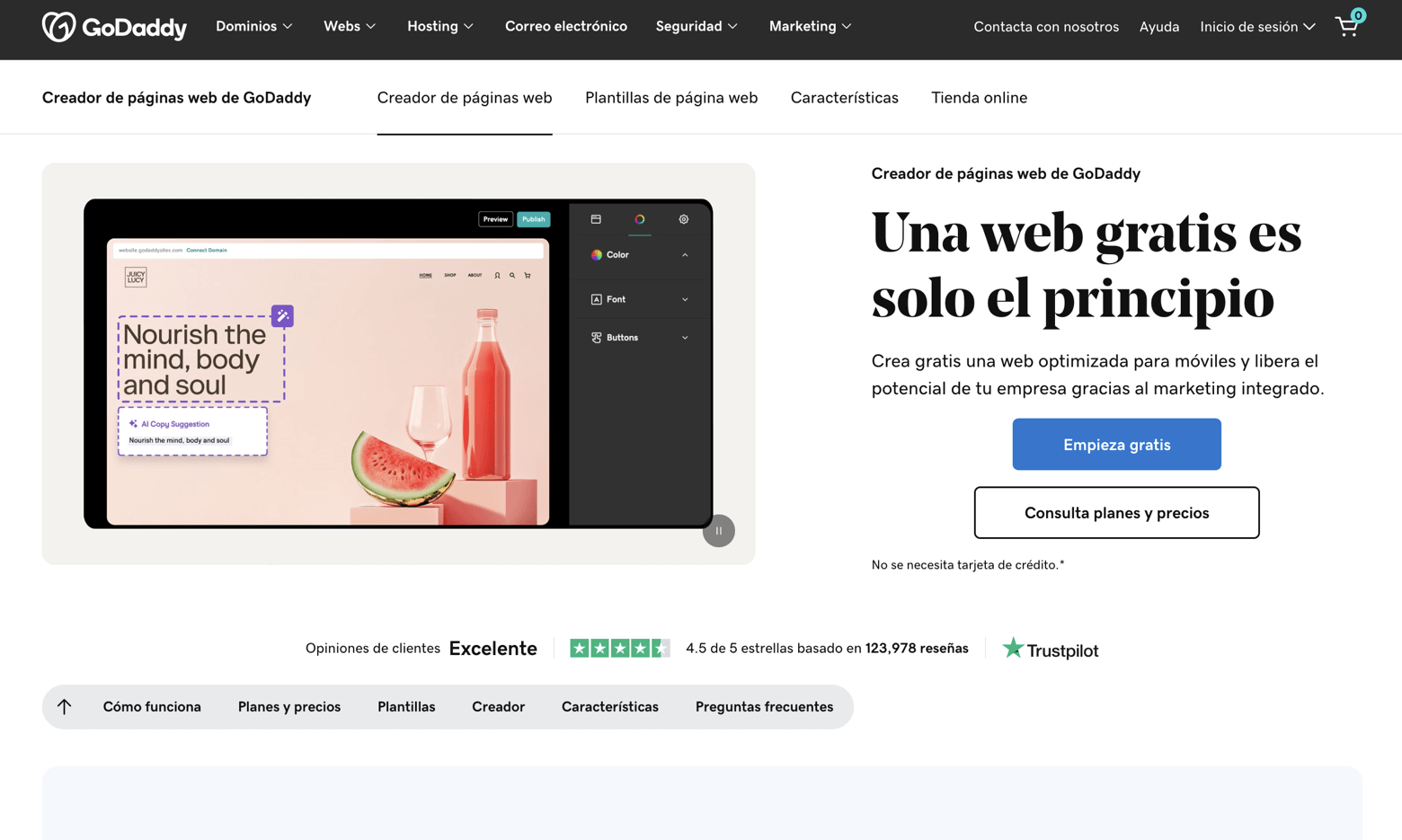 GoDaddy Landing Pages