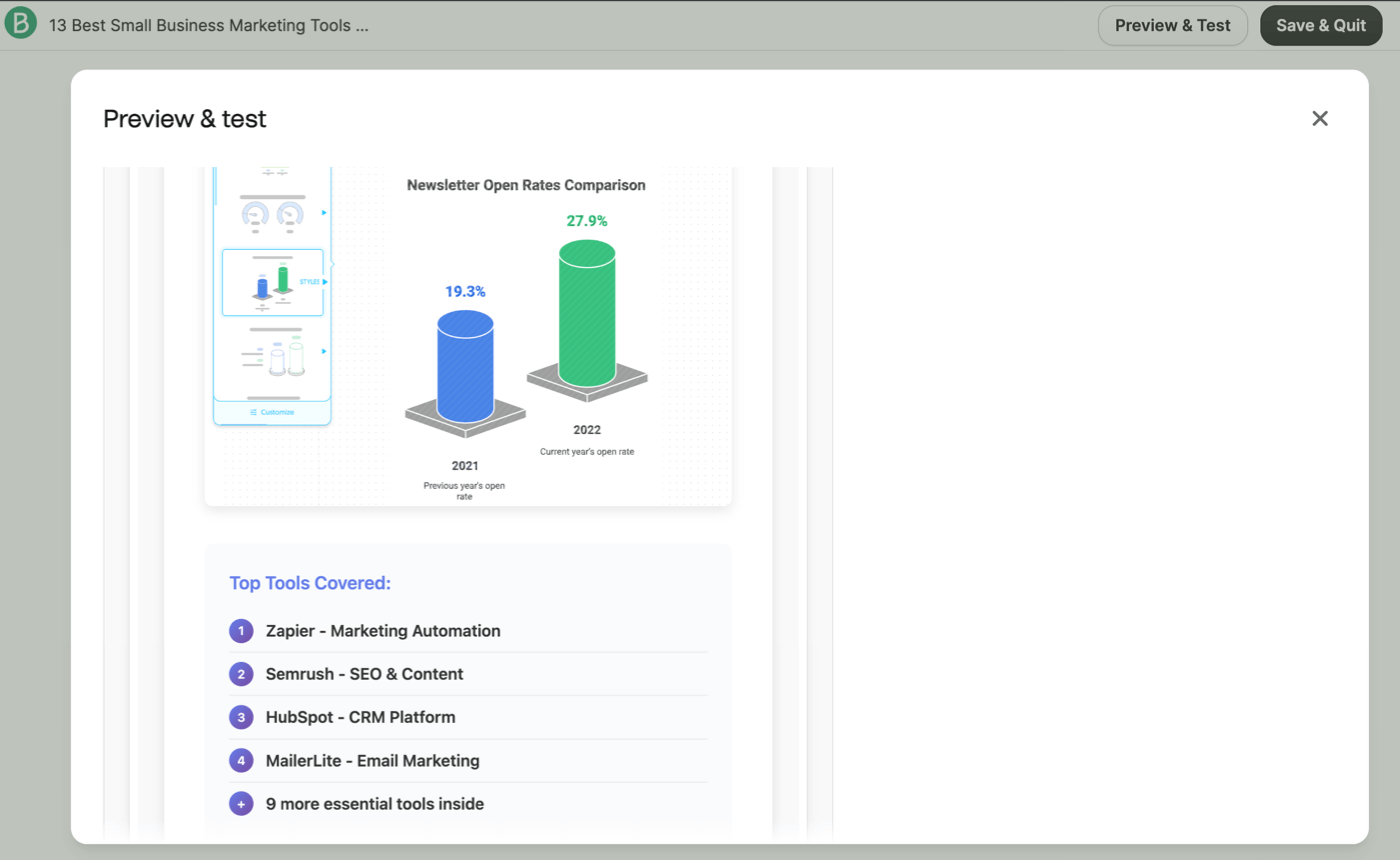 Reviewing email design in Brevo, created using MCP