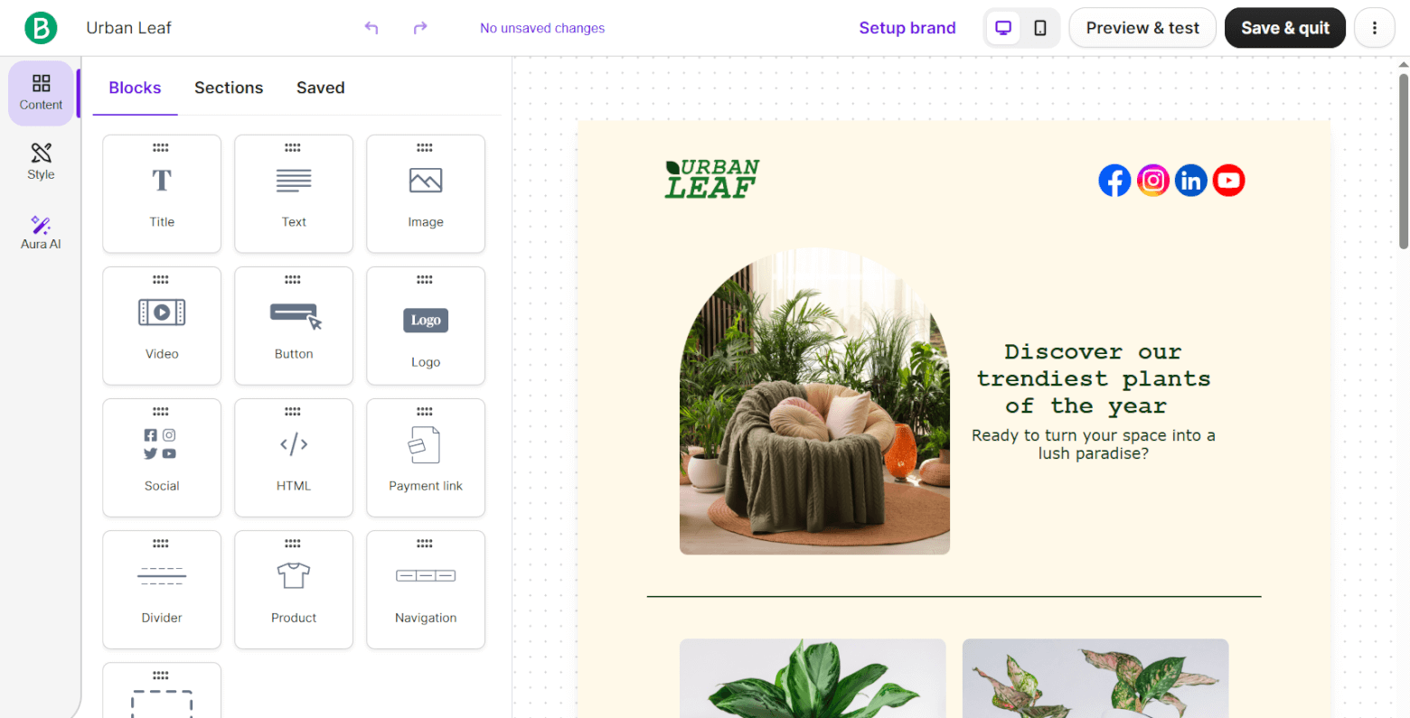 Brevo email editor
