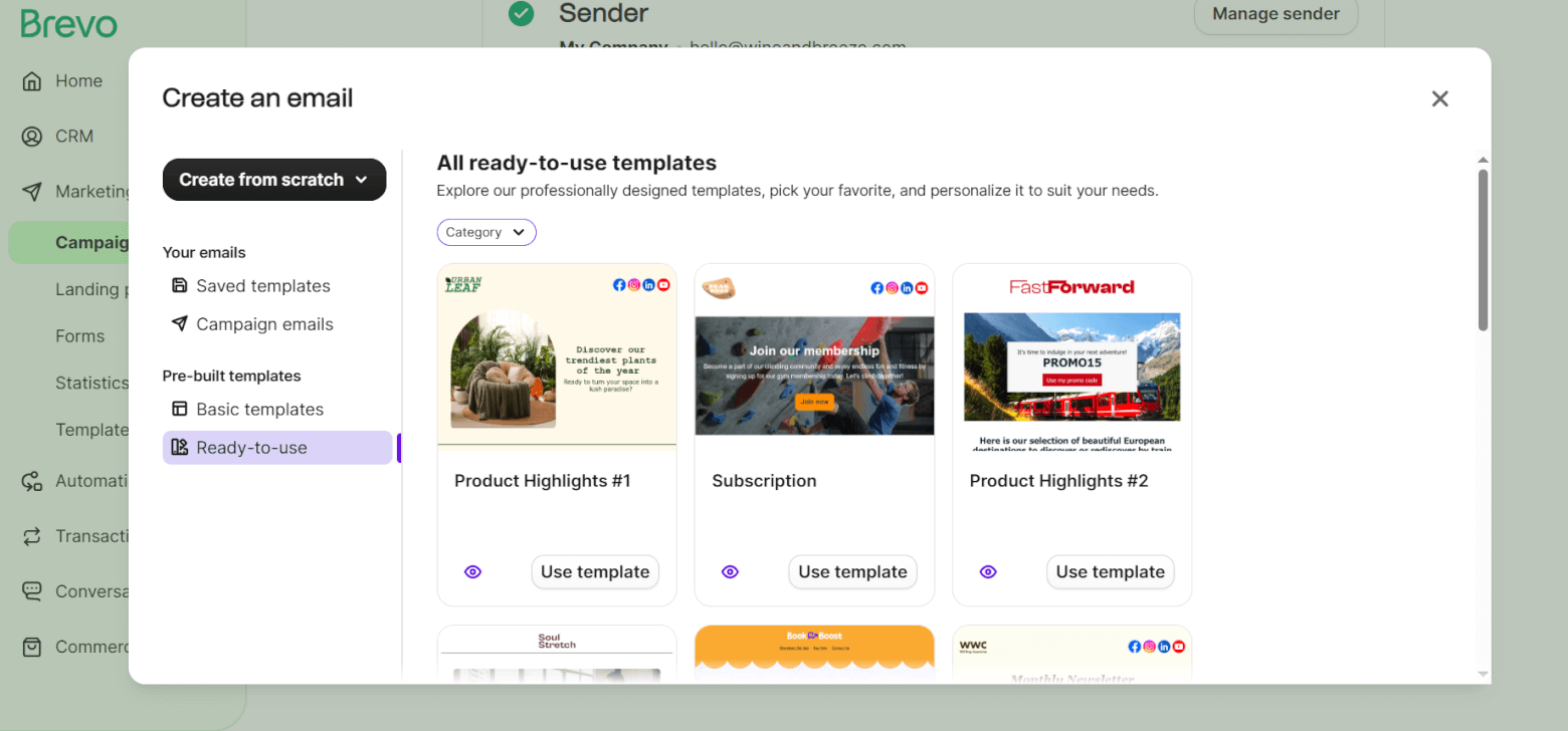 Brevo ready-to-use templates