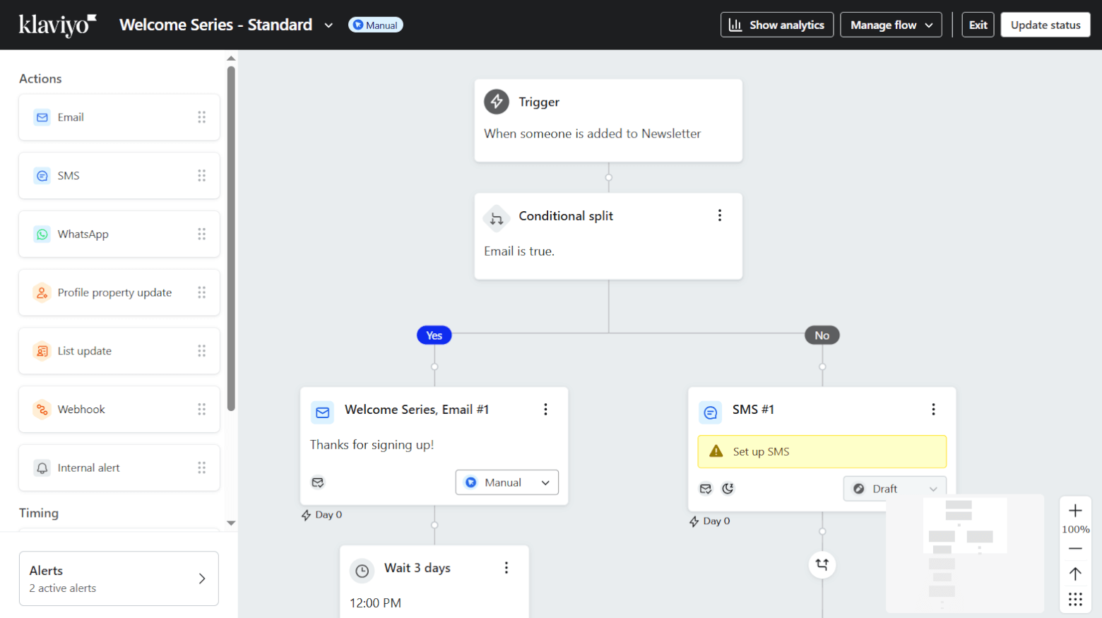Klaviyo flow builder