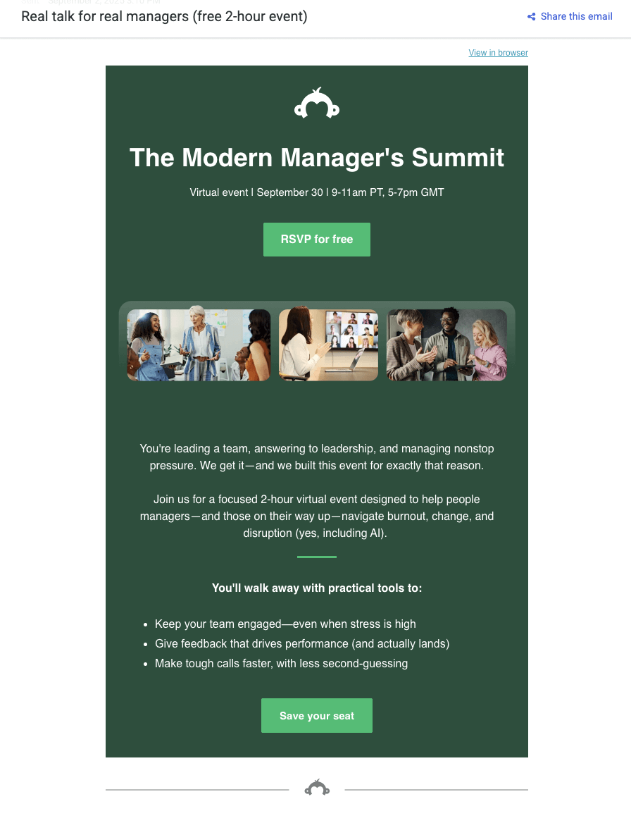 MarketingProfs’ newsletter ad example 