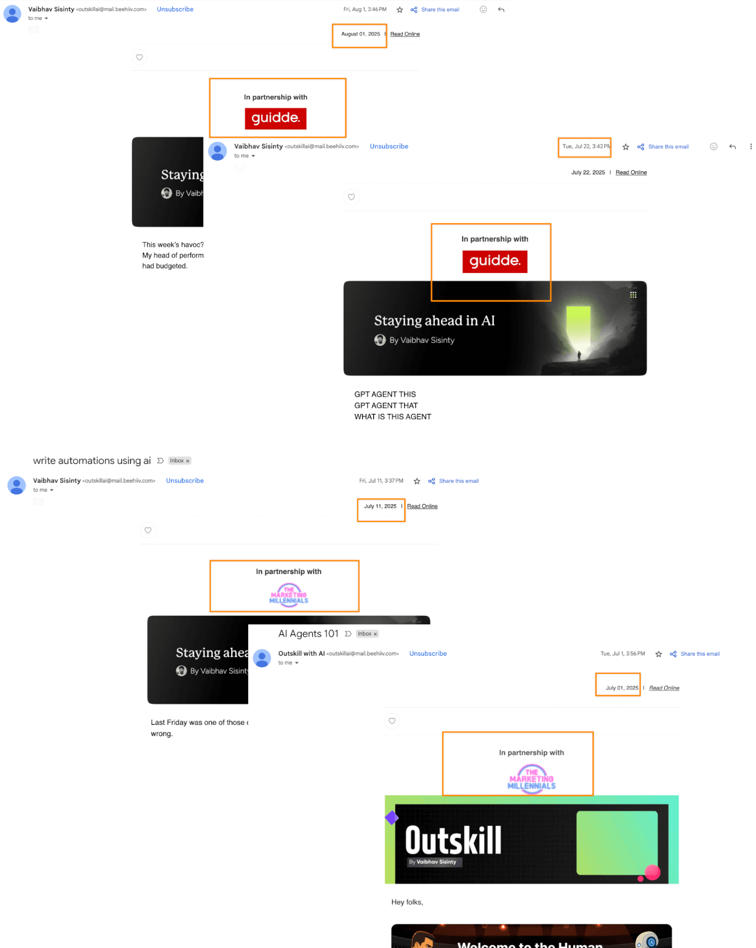 OuskillAI’s newsletter ad examples
