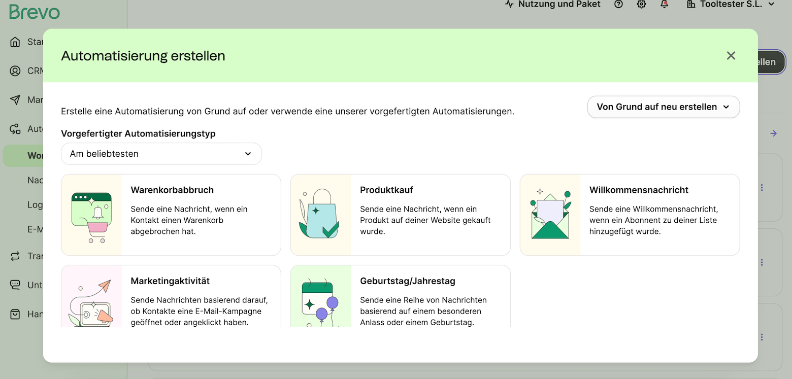 brevo automation einrichten