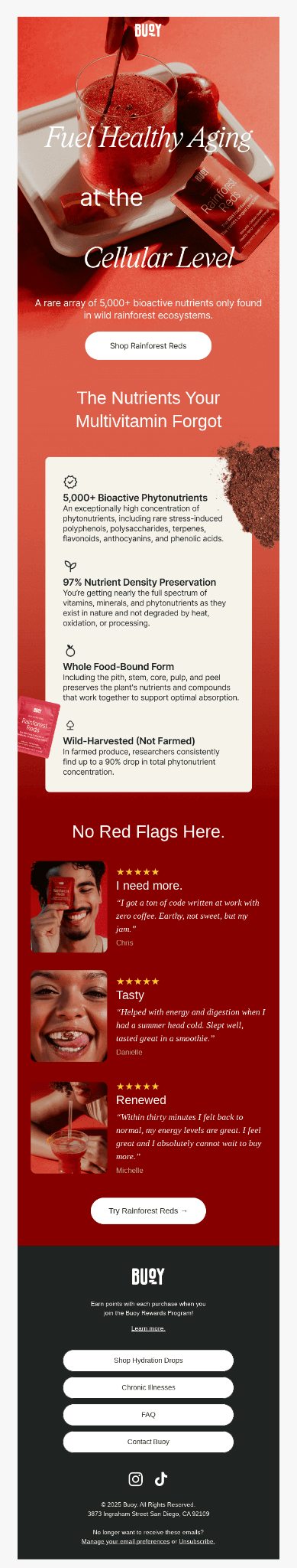 Buoy welcome email testimonial