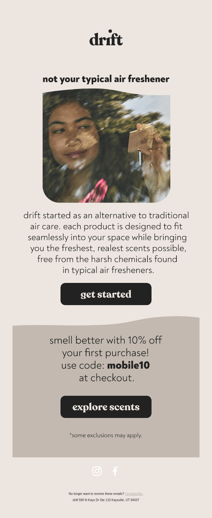 Drift welcome email + origin story