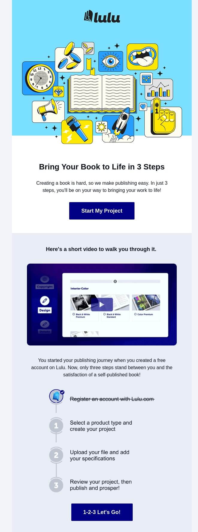 Lulu welcome email video walkthrough