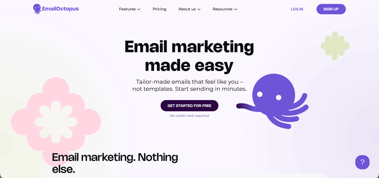 emailoctopus homepage